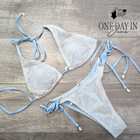 Zaful High Cut Tie Side Tie Back Bikini Swimsuit Size M - Picture 3 of 7